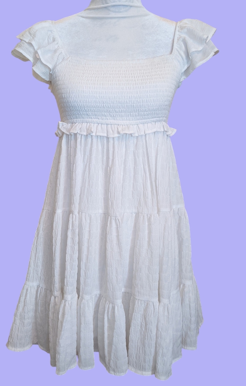 ALTAR'D STATE White Smocked Tiered Ruffle Sundress Small
